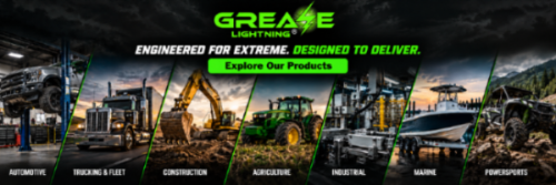 Grease Lightning® synthetic multipurpose grease for automotive, agriculture, construction, fleet, and industrial equipment.  